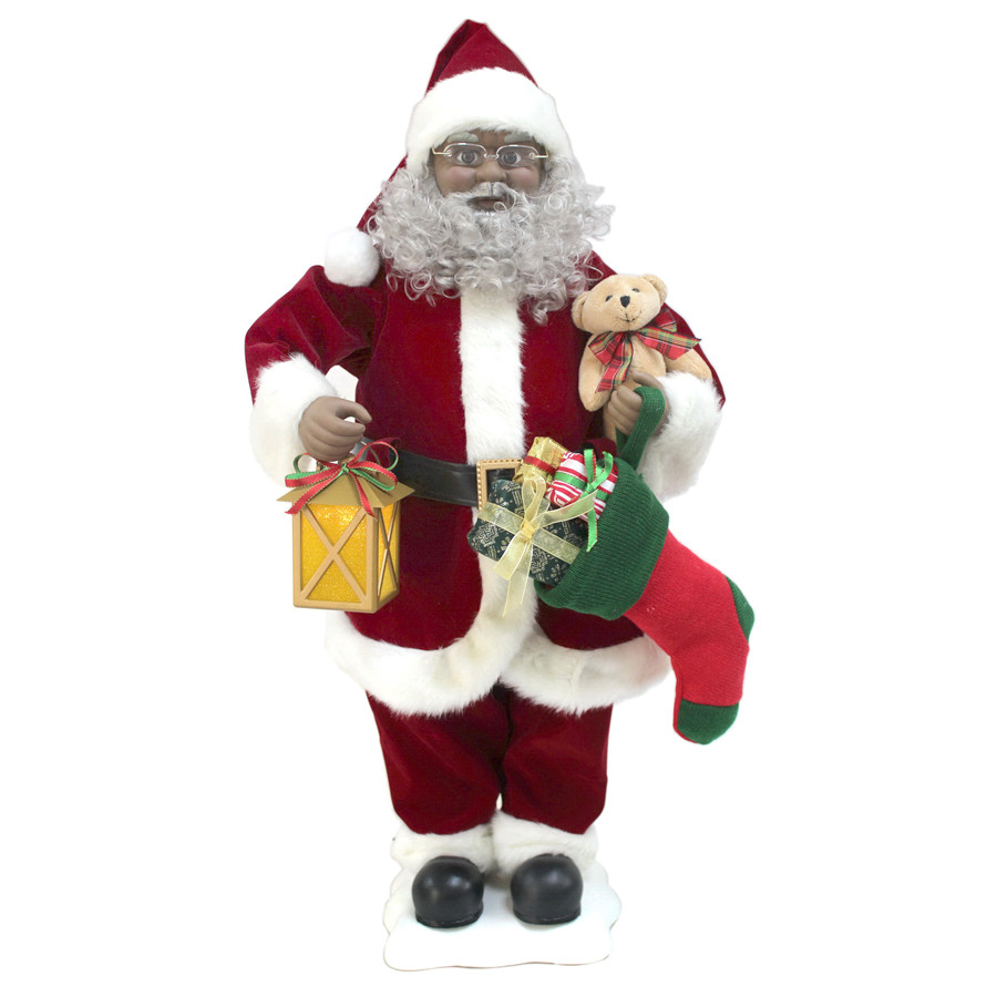 Animatronic Pre-Lit Musical Santa with Constant White LED Lights