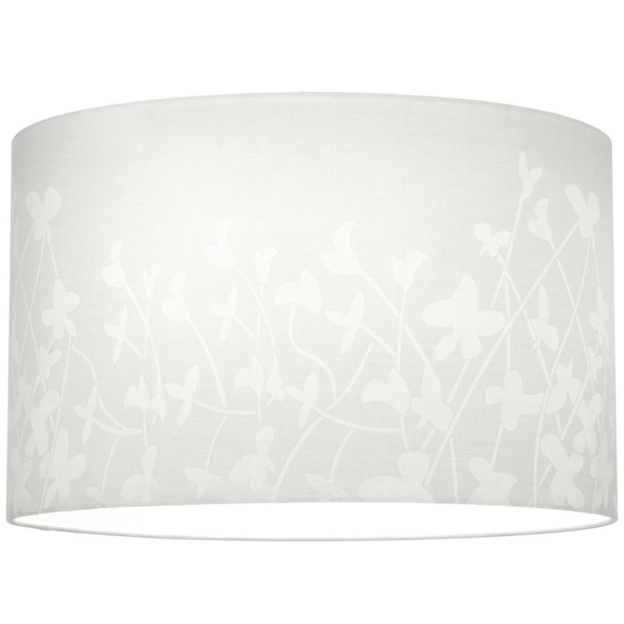 Chloe 10-in H 16-in W White Floral Pattern Cylinder Pendant Light Shade