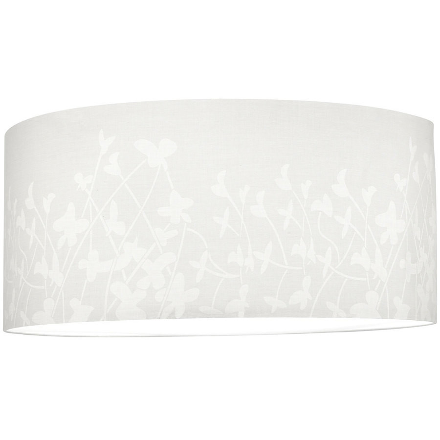 Chloe 10-in H 22-in W White Floral Pattern Cylinder Pendant Light Shade