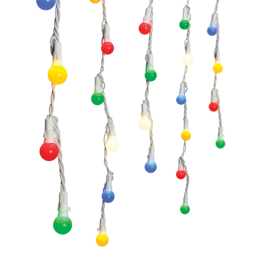 Energy Smart 100-Count Constant Multicolor Globe LED Plug-in Christmas Icicle Lights ENERGY STAR Certified