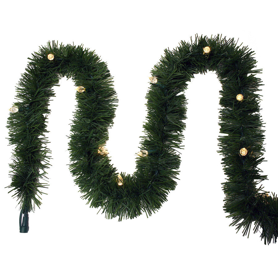 Indoor/Outdoor Pre-Lit 25-ft L Pine Garland with Color Changing Led Lights
