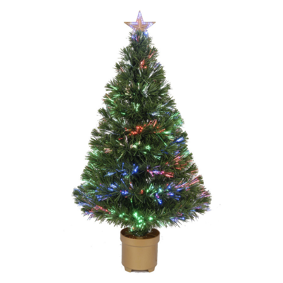 Jolly Workshop 3-ft Pre-Lit  Artificial Christmas Tree with Multicolor LED Lights