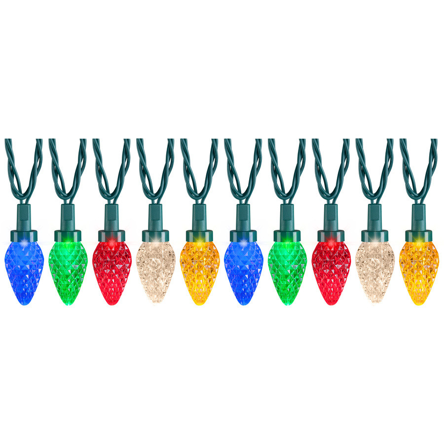 LightShow 25-Count 24-ft Shimmering Multicolor C9 LED Plug-in Christmas String Lights