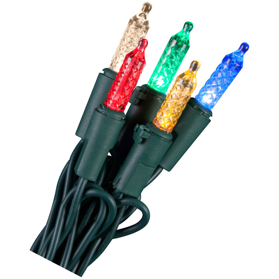 LightShow 50-Count 16.3-ft Shimmering Multicolor Mini LED Plug-in Christmas String Lights