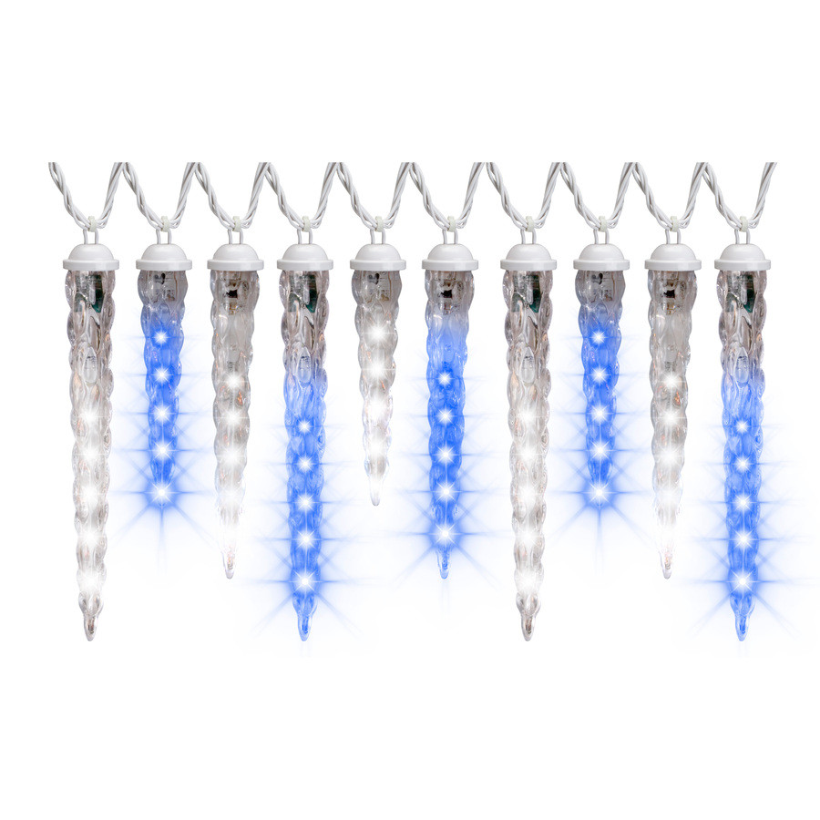 LightShow 61-Count Shooting Star Blue Icicle LED Plug-In Christmas Icicle Lights