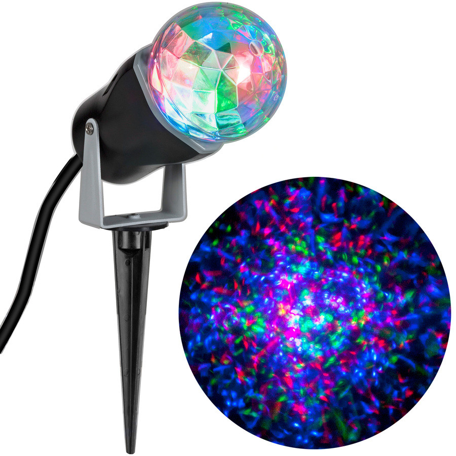 LightShow Swirling Multicolor LED Kaleidoscope Christmas Spotlight Projector
