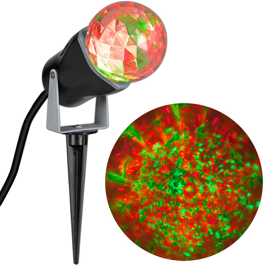 LightShow Swirling Red/Green LED Kaleidoscope Christmas Spotlight Projector