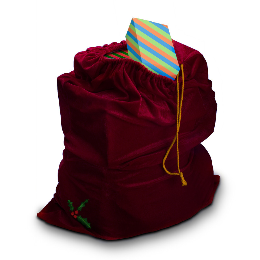 One Size Fits Most Maroon Polyester Toy Sack