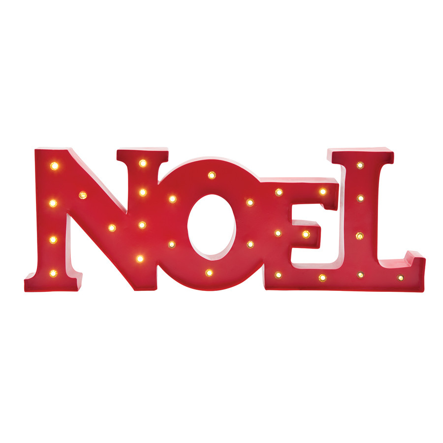 Pre-Lit Noel Ornament Stand with Constant White LED Lights