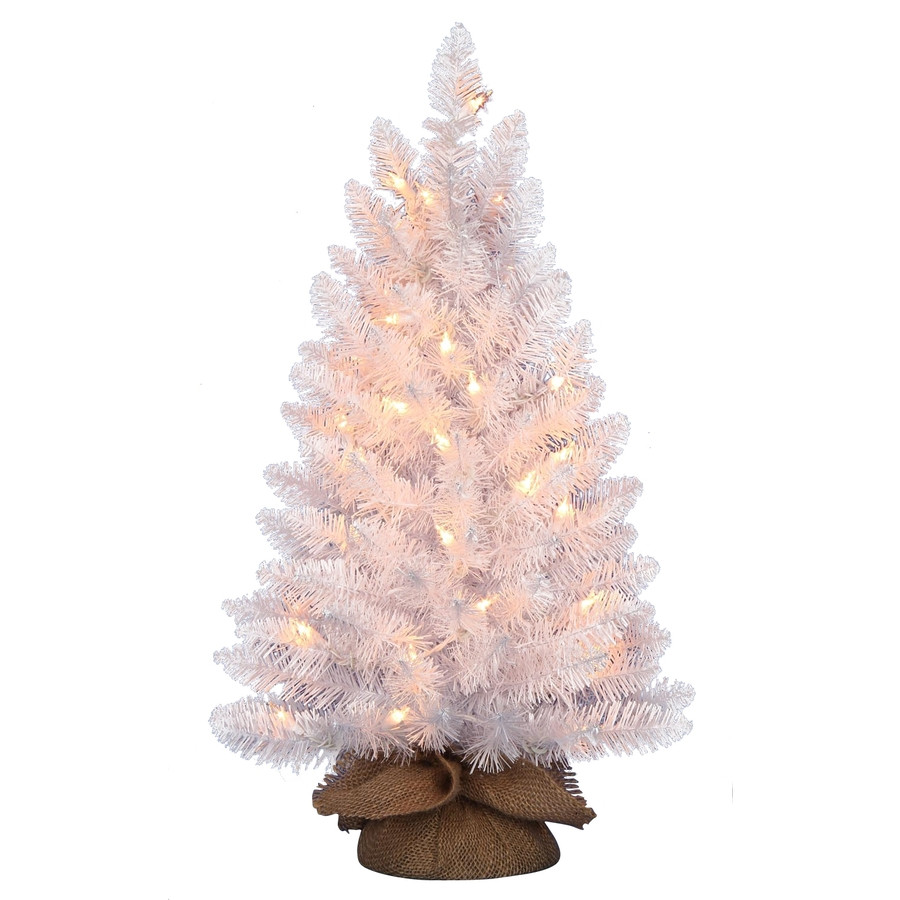 Pre-Lit PVC Tabletop Christmas Tree with Constant White Incandescent Lights