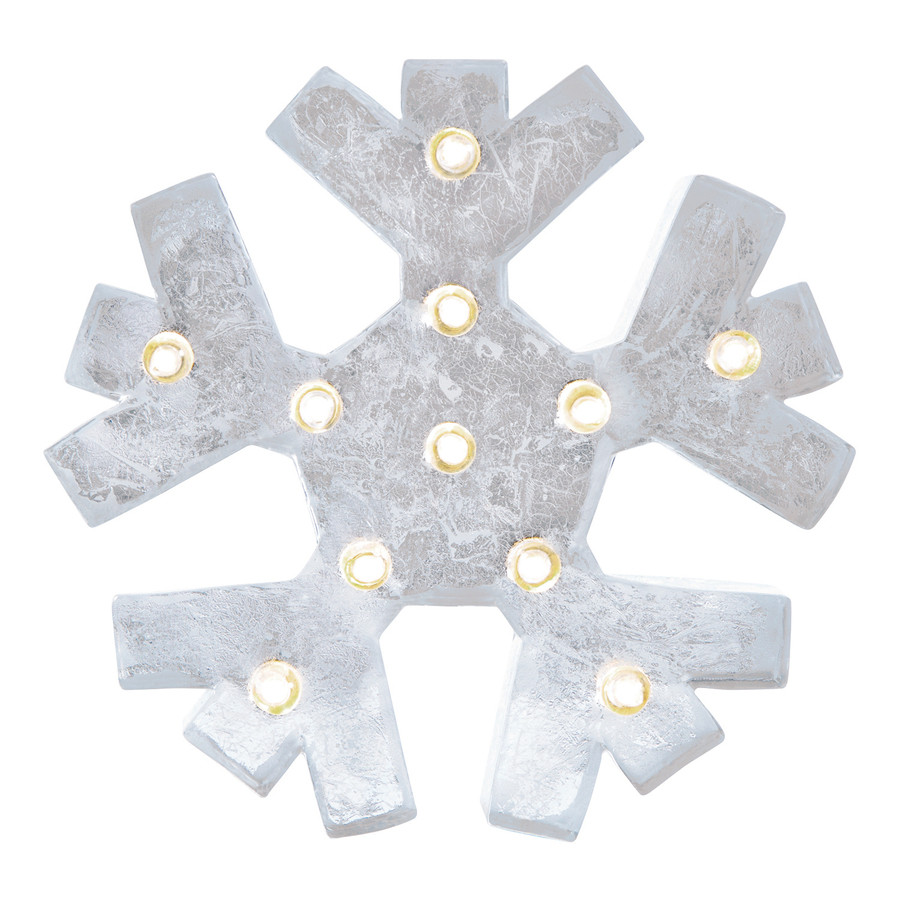 Pre-Lit Snowflake Ornament Stand with Constant White LED Lights
