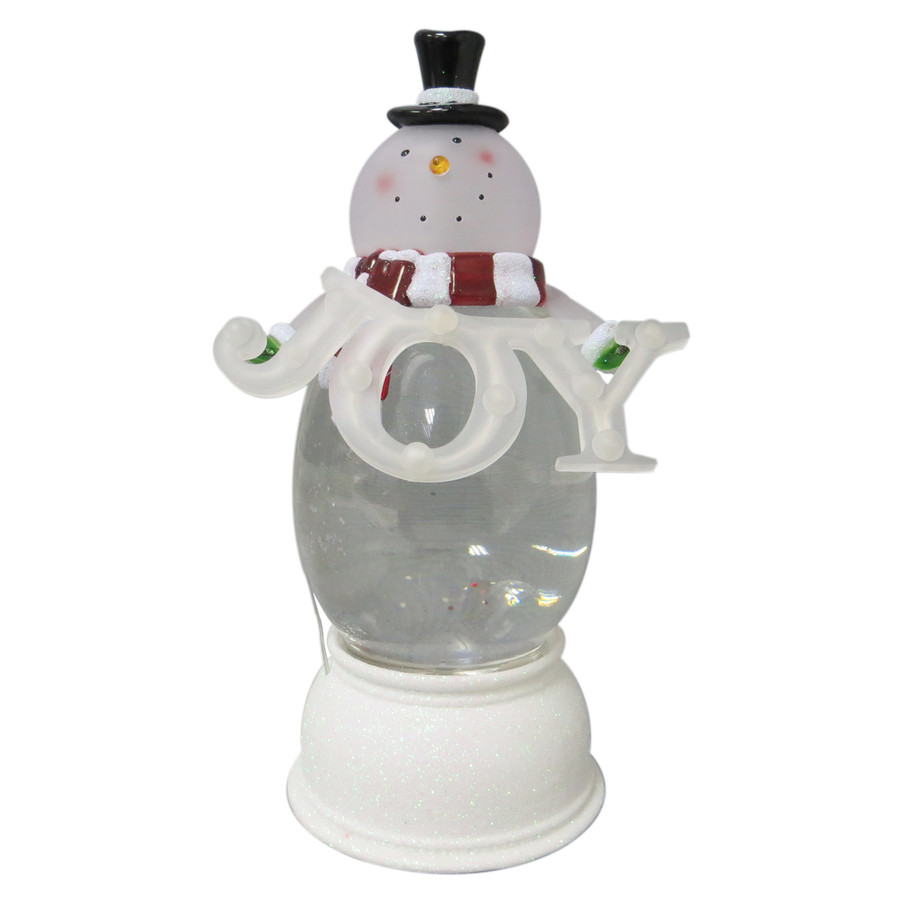Pre-Lit Snowman Snow Globe with Constant White LED Lights