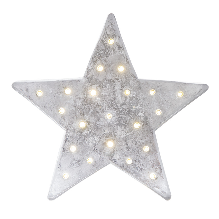 Pre-Lit Star Ornament Stand with Constant White LED Lights