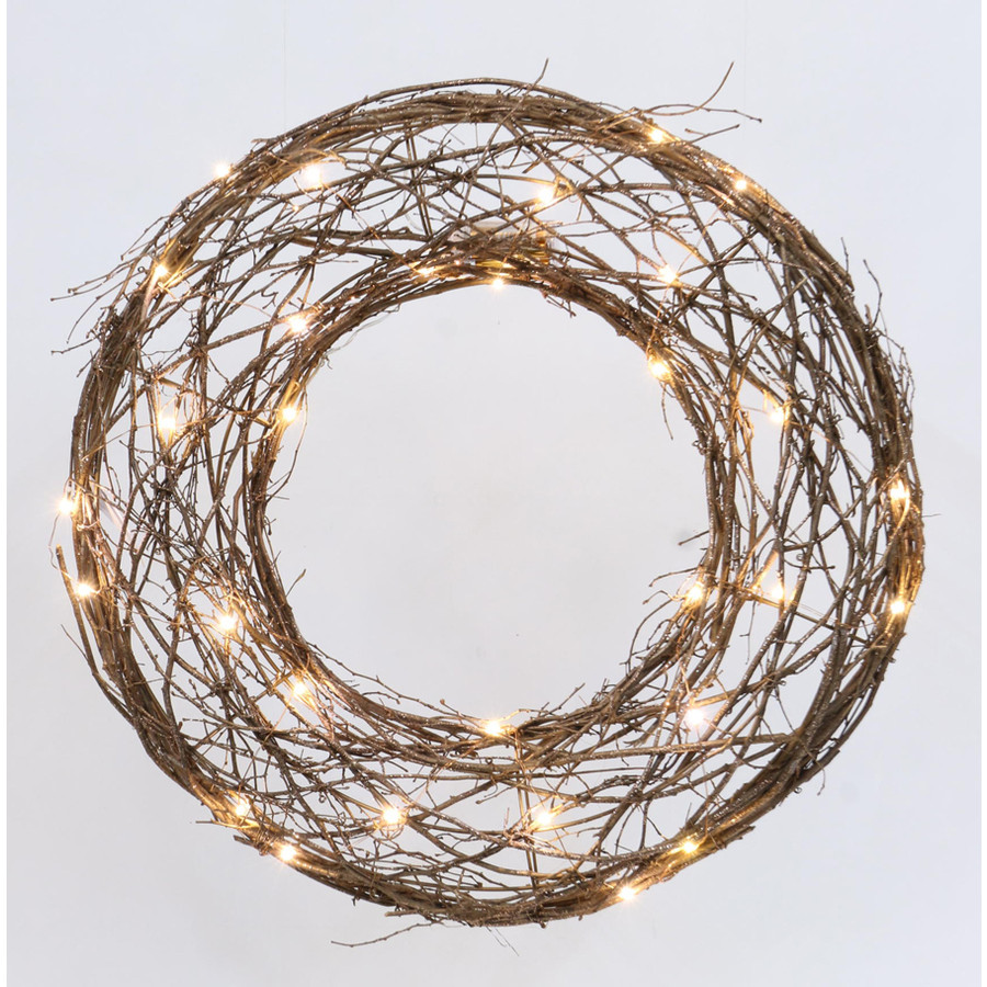 Pre-Lit Wreath with Constant White LED Lights