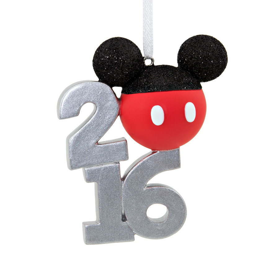 Red Black and Silver Mickey Mouse Ornament