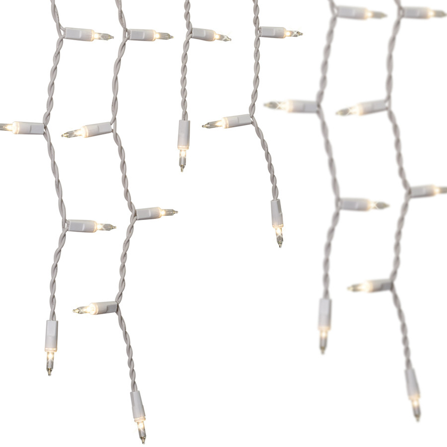 String-A-Long 300-Count Constant White Mini Incandescent Plug-in Christmas Icicle Lights