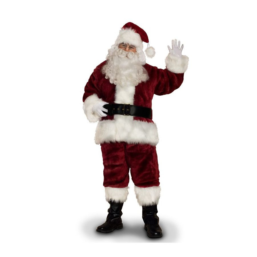 XXL Burgundy Polyester Santa Claus Suit