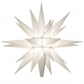 12-in White Matte Plastic Star Christmas Tree Topper with White LED Lights