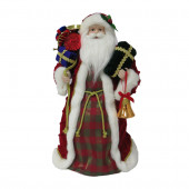 18-in Red, Green, White Fabric Santa Christmas Tree Topper