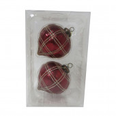 2-Pack Red, Gold Ball Ornament Set