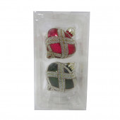 2-Pack Red, Green, Gold Ball Ornament Set