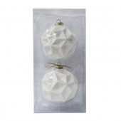 2-Pack White Ball Ornament Set