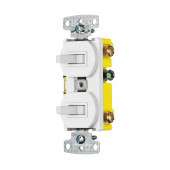 2-Switch 15-Amp Single Pole 3-Way White Indoor Toggle Light Switch