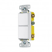 2-Switch 15-Amp Single Pole White Indoor Rocker Light Switch
