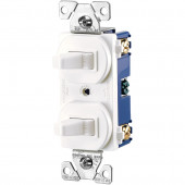 2-Switch 15-Amp Single Pole White Indoor Toggle Light Switch