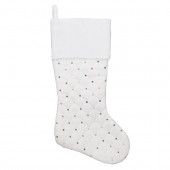 20-in White Quilted Christmas Stocking