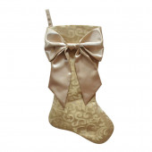 21-in Gold Traditional Christmas Stocking