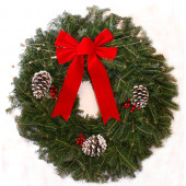 24-in Fresh Fraser Fir Christmas Wreath with Lights