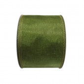 2.5-in W x 30-ft L Green Sheer Ribbon