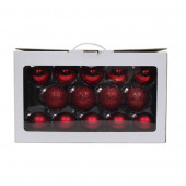 28-Pack Red Ball Ornament Set
