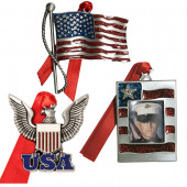 3-Pack Pewter Usa Ornament Set