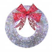 36-in Pre-Lit Indoor/Outdoor Deco Mesh Artificial Christmas Wreath with Multicolor LED Lights