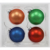 4-Pack Assorted Color Christmas Bulb Ornament Set