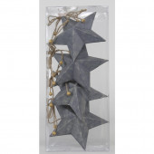 4-Pack Gray Star Ornament Set