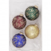 4-Pack Multiple Colors and Shiny Spiral Ornament Set