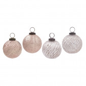 4-Pack Pink Mercury Ornament Set