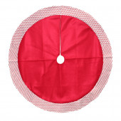 48-in Red Polyester Traditional Christmas Tree Skirt