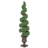 5-ft Pre-Lit Boxwood Slim Artificial Christmas Tree with White Clear Incandescent Lights