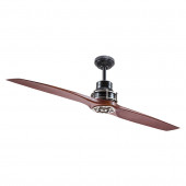 56-in Satin Black with Antique Pewter Accents Downrod Mount Indoor Ceiling Fan with Remote (2-Blade)