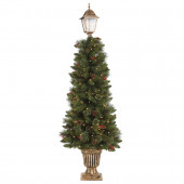 6-ft Pre-Lit Whimsical Slim Artificial Christmas Tree White with Clear Incandescent Lights