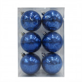 6-Pack Blue Ball Ornament Set