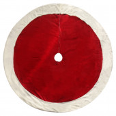 72-in Red Cotton Fur Christmas Tree Skirt