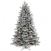 7.5-ft Pre-Lit Alaskan Pine Full Flocked Artificial Christmas Tree with Color Changing Warm White LED Lights