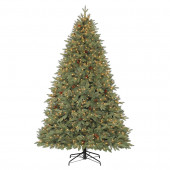 7.5-ft Pre-Lit Hayden Pine Artificial Christmas Tree with White Clear Incandescent Lights