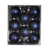 8-Pack Blue Ball Ornament Set