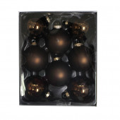 8-Pack Brown Ball Ornament Set